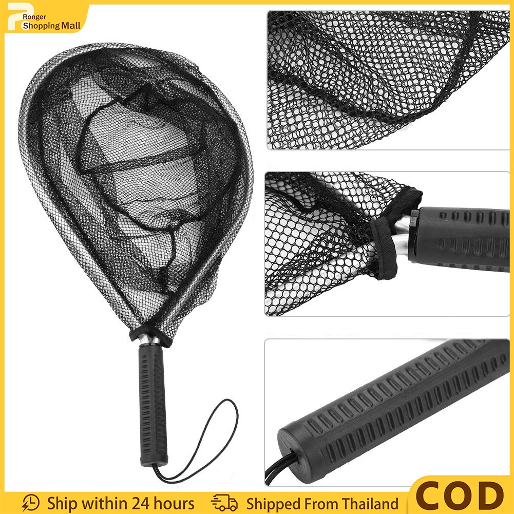 （COD）สวิงตักปลาพับได้เคลือบยางถนอมเกล็ดปลาตาข่ายลึกแข็งแรงทนทาน อุปกรณ์ตกปลา30/35ซม.