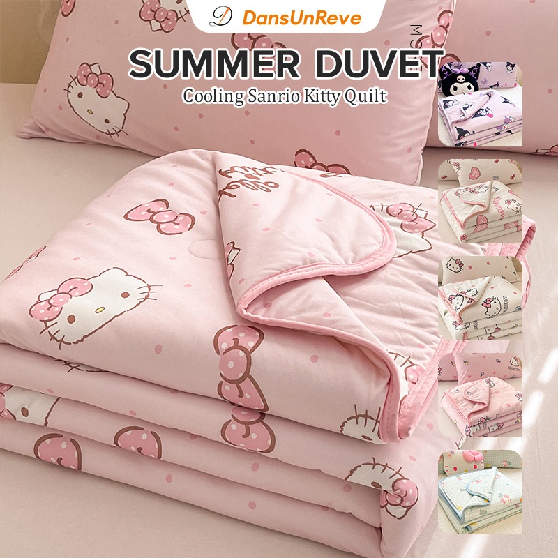 ผ้าห่มฤดูร้อน Kitty Cooling Sanrio คิตตี้ ผ้าห่มนวม การทำให้เย็น 5ฟุต children's blanket ผ้านวม ผ้าห่มบาง 7ฟุต 夏被 sleep 被子 Kuromi Cinnamoroll 150*200ซม. 20*230ซม.