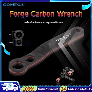 Gomexus ประแจคาร์บอนฟอร์จ ประแจถั่วรอกตกปลา สำหรับ Baitcasting/Spinning/Drum Reel Shimano Daiwa ขนาด 10mm/12mm เครื่องมือซ่อมรอกเบา gj
