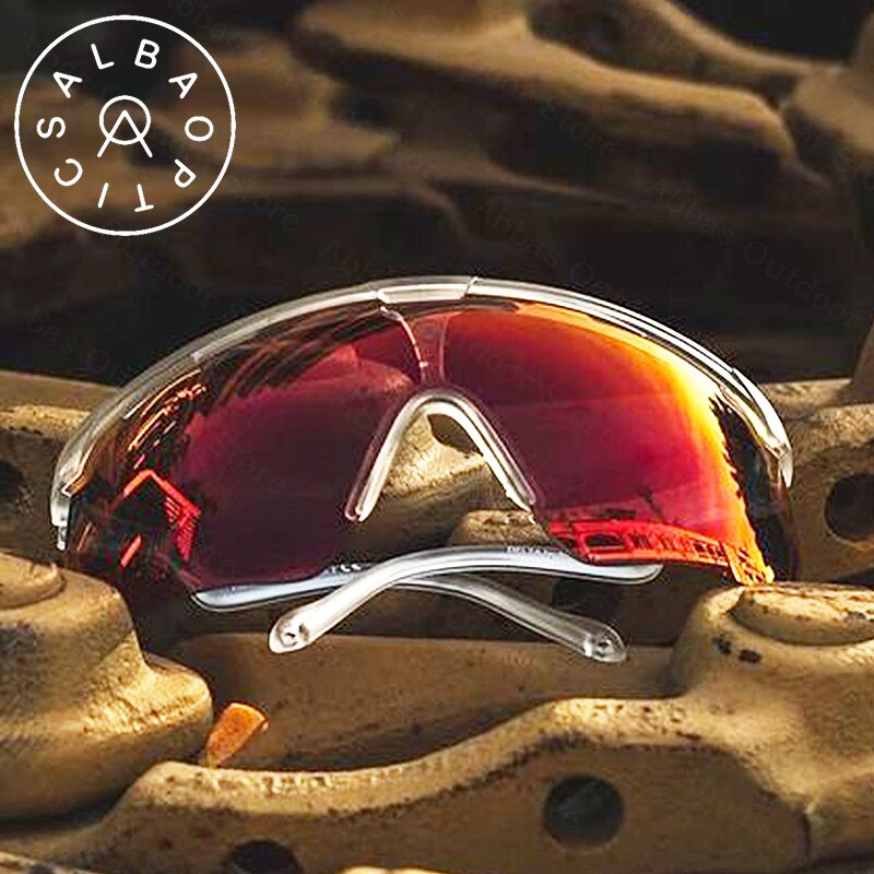 Alba optics แว่นตาปั่นจักรยานโพลาไรซ์สำหรับผู้ชาย พร้อมเทคโนโลยีป้องกัน UV400 และทรายกันลม เหมาะสำหรับการปั่นจักรยานกลางแจ้ง