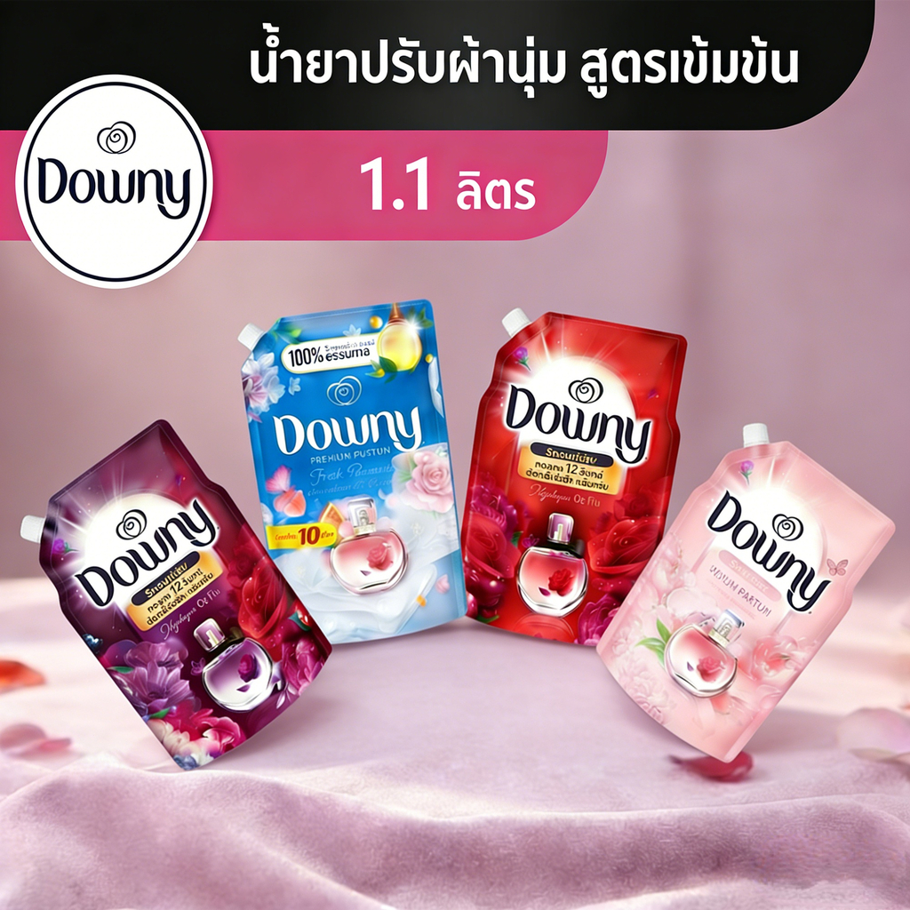 น้ำยาปรับผ้านุ่ม กลิ่นหอมติดทนนาน ผ้านุ่มสบาย อ่อนโยนต่อผิว ดูแลผ้าให้ฟูนุ่ม 1100มล x6