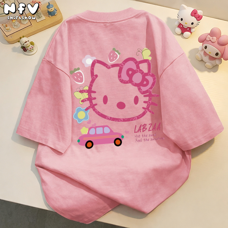 NFV ✨ เสื้อยืดเเขนสั้นคอตตอนแท้ เสื้อยืดทรงหลวม  ใส่สบาย คอกลม น่ารัก oversize แฟชั่น YG880