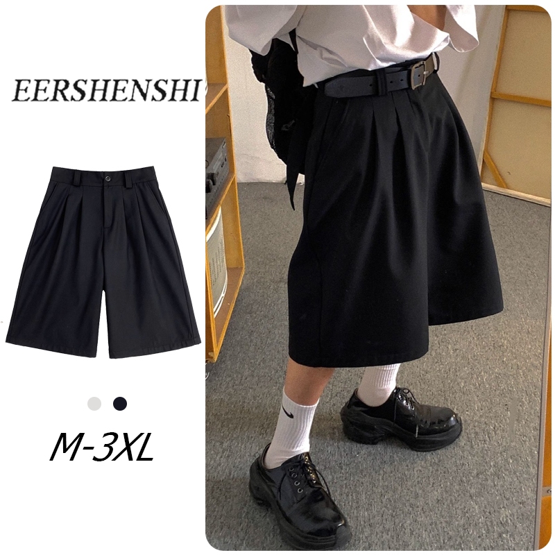 EERSHENSHI Summer Japanese Loose Straight Retro Simple Casual Shorts