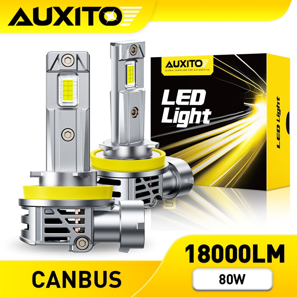 AUXITO 2PC ไฟหน้า M6S H11 LED 80W 18000LM H4 H1 H7 9005 HB3 9006 HB4 9012 H13 รถไฟ LED 6500K
