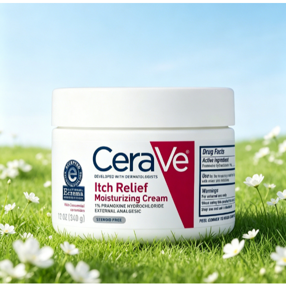 CeraVe Itch Relief Moisturizing Cream ปราศจากสเตียรอยด์ 340g