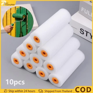 （COD)10ชิ้นมิลลิเมตรสีขาวโฟมสีลูกกลิ้งแขนภาพวาดตกแต่งฟองน้ําลูกกลิ้งศิลปะชุดจิตรกรรมอุปกรณ์.