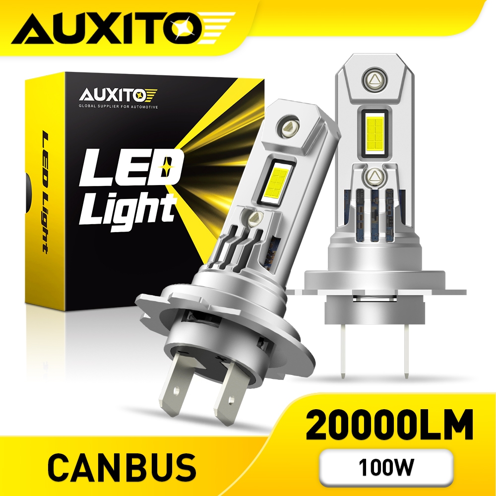 AUXITO 2PC ไฟหน้า Q16 H7 100W 20000LM Super Bright หัวไร้สาย Canbus ไม่มีข้อผิดพลาดพร้อมพัดลม 6000K