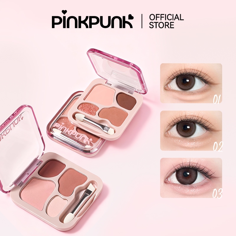 PinkPunk ดอลลี่อายพาเลต 4 สี จบในตลับเดียว เขียนง่าย ดอลลี่อาย หวานฉ่ำ กันน้ํากันเหงื่อ ติดทนนาน