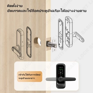 TUYA ใบหน้า 3D ล็อคประตูอัจฉริยะพร้อมออดล็อคปุ่มรหัสผ่านดิจิตอลพร้อมปลดล็อคระยะไกล Wi-Fi สําหรับประตูหลัก/ห้องนอน