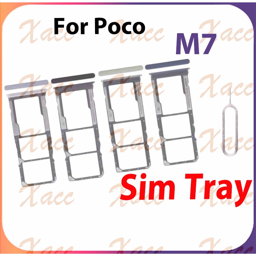 สําหรับ Poco M7 5G ซิมการ์ดถาดผู้ถือโทรศัพท์เปลี่ยนการติดตั้ง