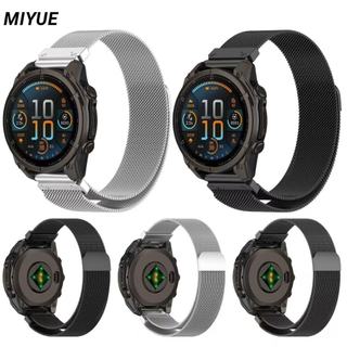 สาย Milanese สําหรับ Garmin Fenix E/8/7X/6X/7S/6S/Tactix8/7 สายนาฬิกา Forerunner 970/965/955/265 สแตนเลส Quick Release Band สําหรับ Instinct 3/2X/Venu3/2 Garmin นาฬิกา Wristban