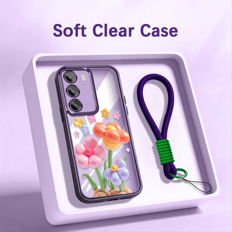 YBDเคสโทรศัพท์สําหรับOPPO A5 A5i Pro 4G 5G A6i A5M INSสไตล์บอลลูนช่อดอกไม้นุ่มClear Shell