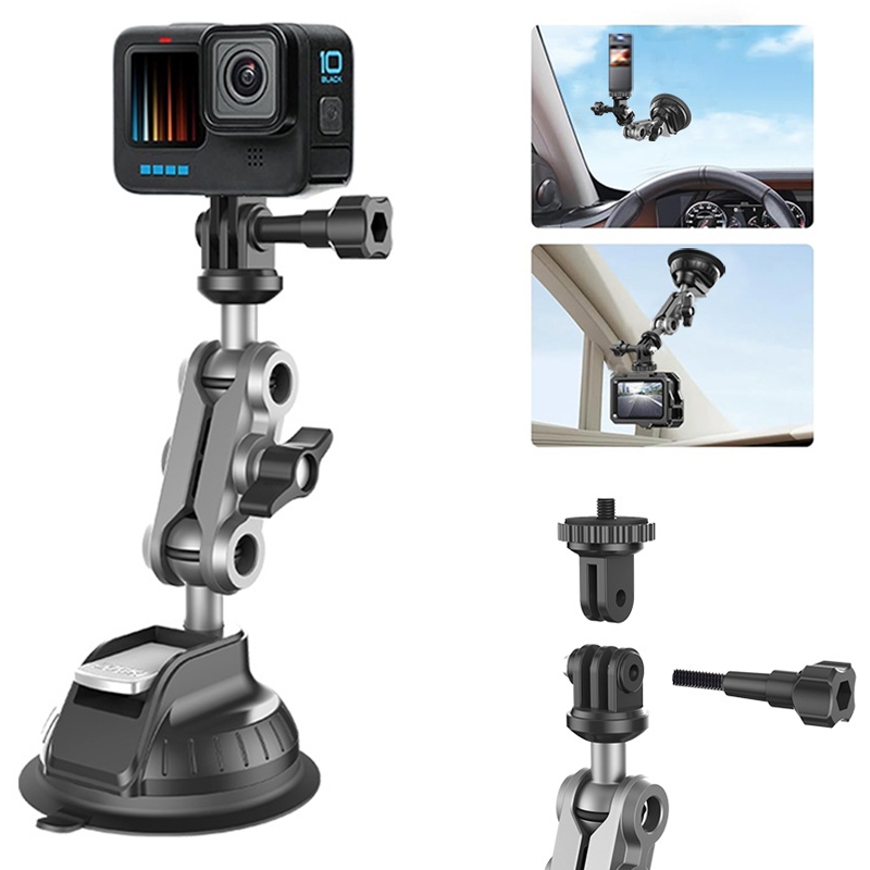กล้องดูดถ้วยติดรถยนต์ 1/4 นิ้ว Action กล้อง Dash Cam โทรศัพท์ Car Mount 360 ปรับได้สําหรับ GoPro Ins