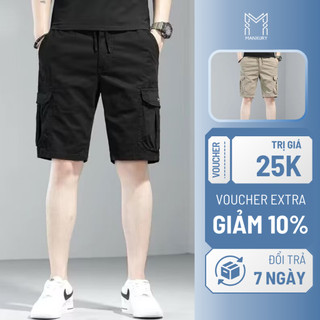 FU Men's Pocket Khaki Shorts - Breathable Stretch Cotton Khaki Fabric 4 youthful and dynamic colors ms m48