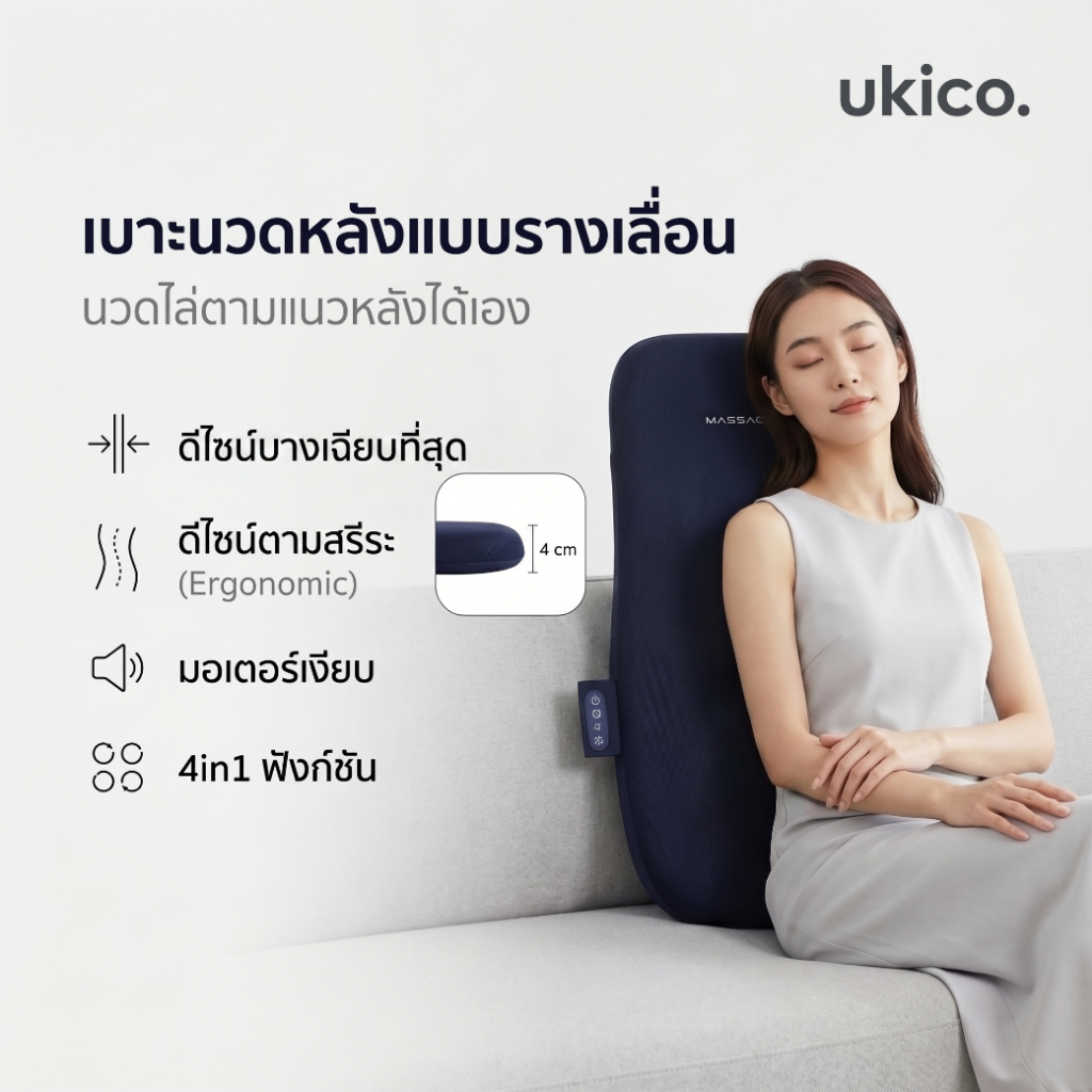 Aurora8 R26เบาะนวดหลังไฟฟ้า เครื่องนวดคอ บ่า ไหล่เต็มแผ่นหลัง นวดกดเฉพาะจุด ประคบร้อน42°รับประกัน3ปี