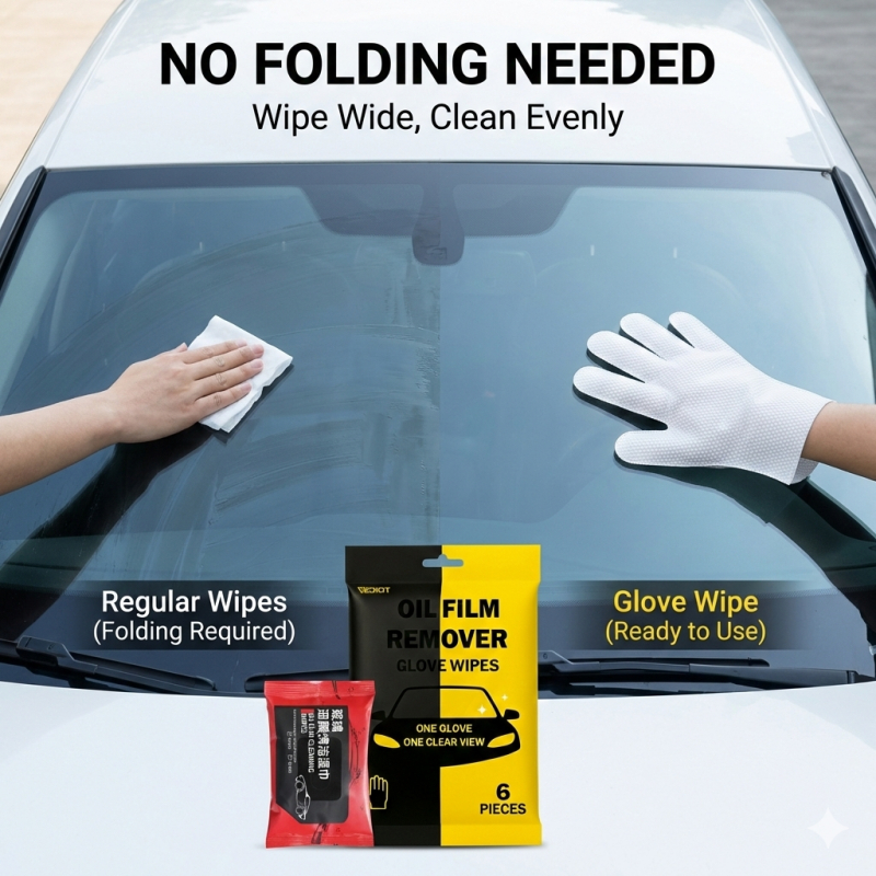 Vediot ถุงมือผ้าเปียกเช็ดกระจกรถ 6 ชิ้น ขจัดคราบน้ำมันบนกระจกหน้า เช็ดง่าย สะดวก ไม่ต้องใช้น้ำ ล้างรถแบบแห้ง สเปรย์เคลือบแก้ว