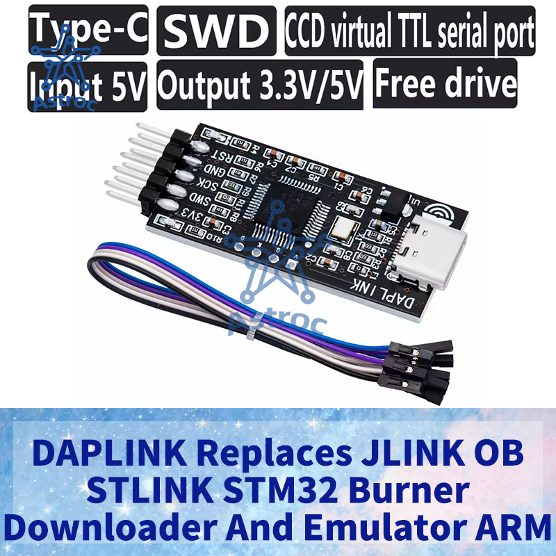 1pcs คุณภาพสูง DAPLINK เปลี่ยน JLINK OB/STLINK STM32 Burner, Downloader และ Emulator ARM สําหรับ Ard
