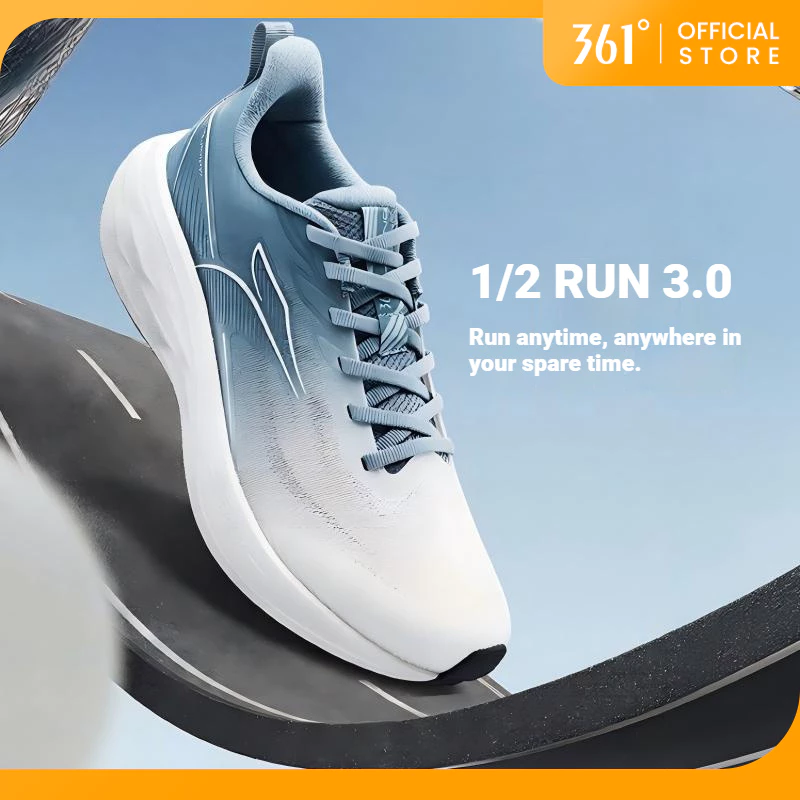 361 Degrees 1/2 Run 3.0 รองเท้าวิ่งผู้ชายตาข่ายระบายอากาศน้ําหนักเบา Rebound 672622225 672622226
