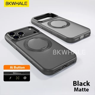 BKWHALE 360 ° หมุนขาตั้งแม่เหล็กMatteสําหรับiPhone 17 Air 17 Pro Max 16 Pro Max 17e 16e 15 14 13 Pro Max 16 Plusกันกระแทกฝาหลังแม่เหล็กBracketปลอก