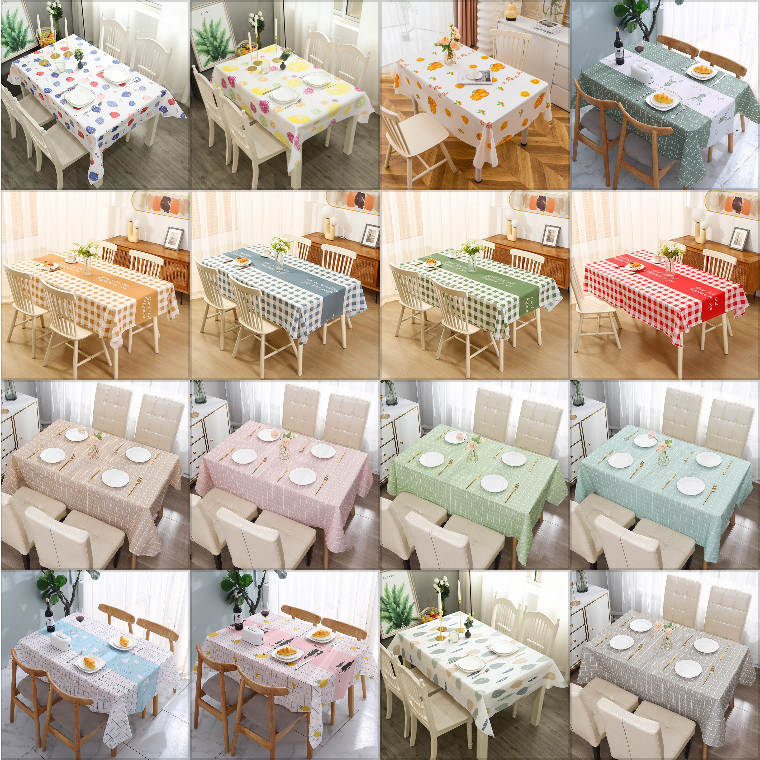 [จัดส่งในพื้นที่] ผ้าปูโต๊ะห้องนั่งเล่นสไตล์นอร์ดิก ขนาด 137x183 ซม. ลายตารางหมากรุกสีดำ ขาว เทา น้ำเงิน เบจ น้ำตาล สีกากี ชมพู เหลือง เขียว ลายการ์ตูนต้นไม้ ดอกไม้ ใบไม้ กันน้ำและกันน้ำมัน ทำจาก PEVA หนาพิเศษ