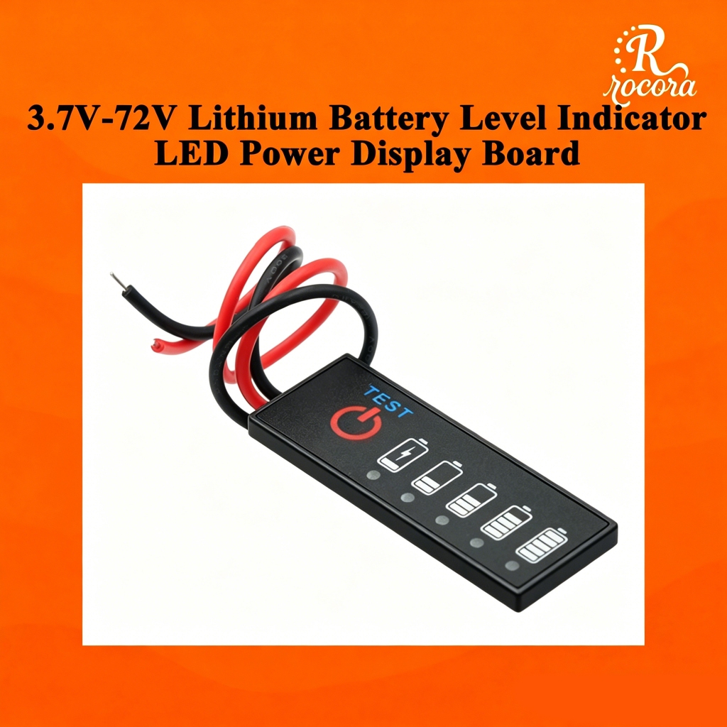 แผงแสดงระดับแบตเตอรี่ 3.7V-72V พร้อมไฟ LED ใช้ได้กับแบตลิเธียม 12V ตะกั่วกรด และ LiFePO4