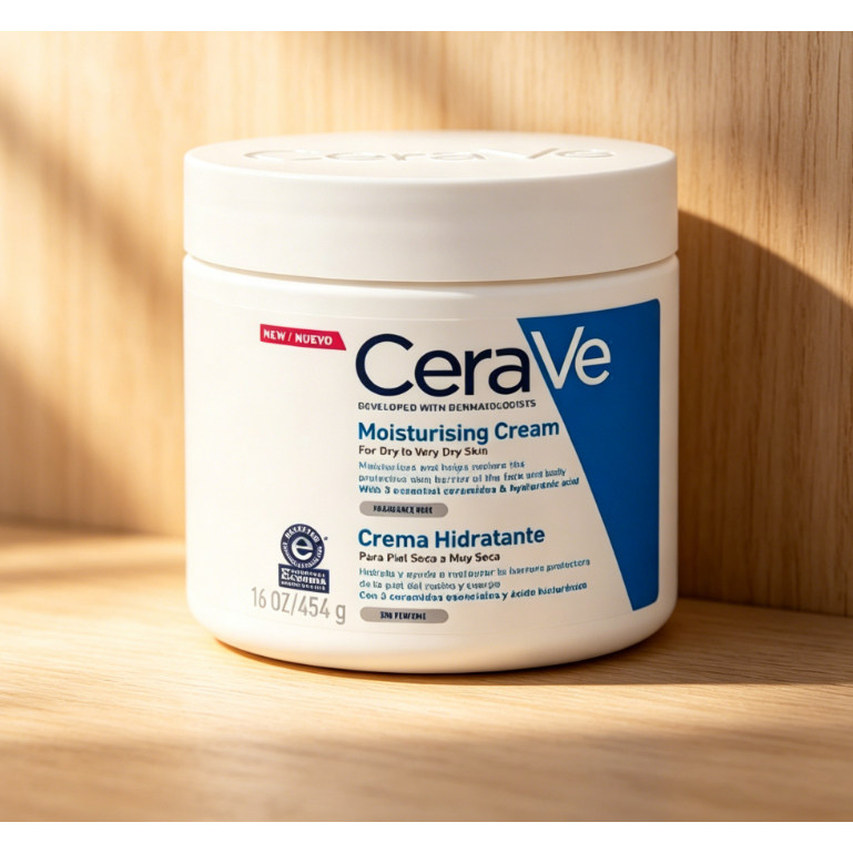 CeraVe Moisturising Cream สําหรับผิวแห้งถึงผิวแห้งมากด้วยเซราไมด์และกรดไฮยาลูโรนิก