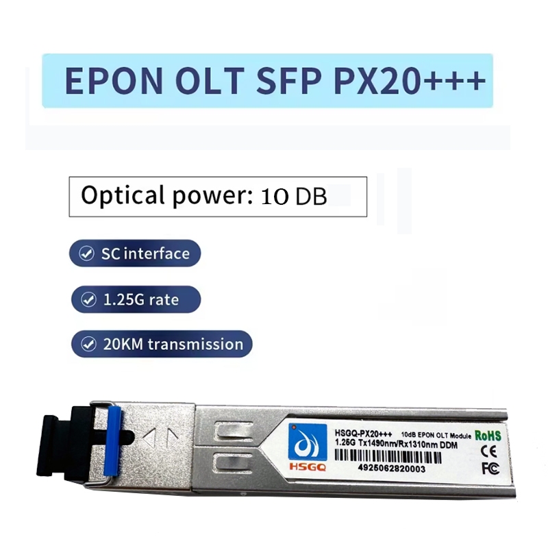 EPON SFP+ OLT โมดูล PX20+++ 10dB 1.25G Tx1490nm/Rx1310nm DDM SC Fiber Optical Transceiver