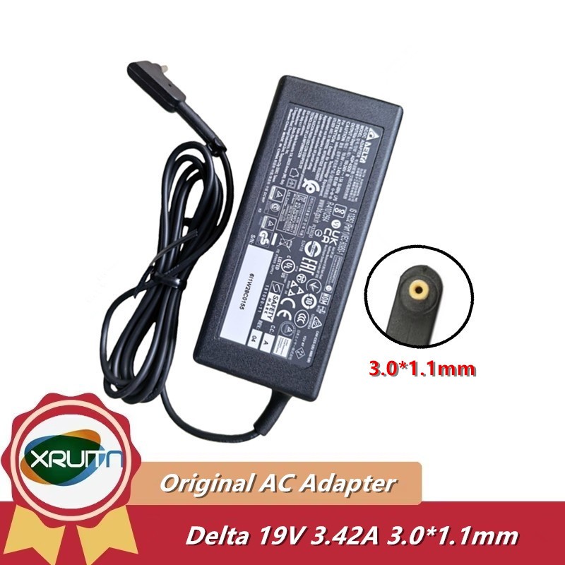Original Delta ADP-65DE B 65W 19V 3.42A AC/DC Adapter Charger สําหรับ Acer TravelMate TMP40-51 Aspir