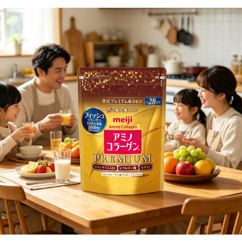 Meiji Amino Collagen Premium 5000mg Fish Collagen Powder 28-Day Supply