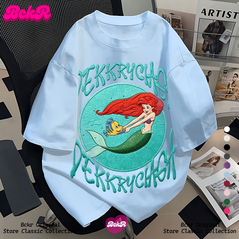 【จัดส่งตลอด 24 ชั่วโมง】🔥BCKR ลายเจ้าหญิง oversize เสื้อ เสื่อยืด 👸 คอกลม ชุดหน้าร้อน เสื้อผญ YG4741