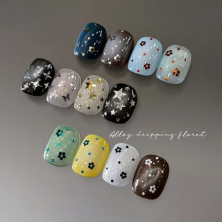 Rou Bao 12 กริดเล็บเลื่อมชุด Polka Dot ดาวผีเสื้อที่มีสีสัน Girly เล็บ Art DIY Charms ตกแต่ง