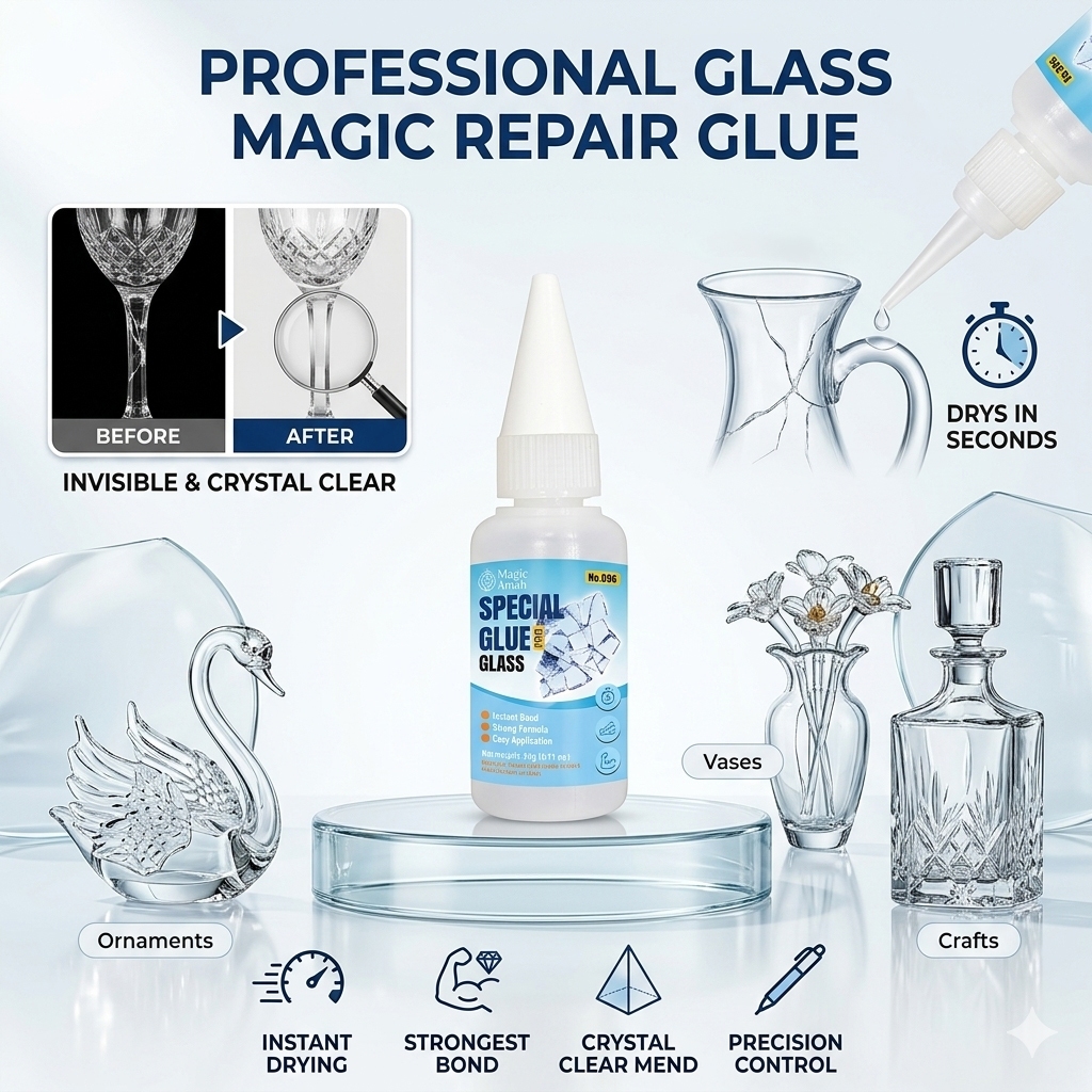 กาวซ่อมแก้ว 20G คริสตัล Clear Instant Bond Fast Drying กาวสําหรับแจกันเครื่องประดับเซรามิคหัตถกรรมในครัวเรือน DIY Mending