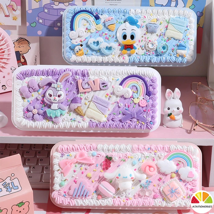 🎄แพ็ควัสดุ DIY วิปครีมเทียม น่ารัก กล่องเครื่องเขียนครีมหมากฝรั่ง ของขวัญสําหรับเด็ก ของเล่นแฮนด์เมด กล่องดินสอ
