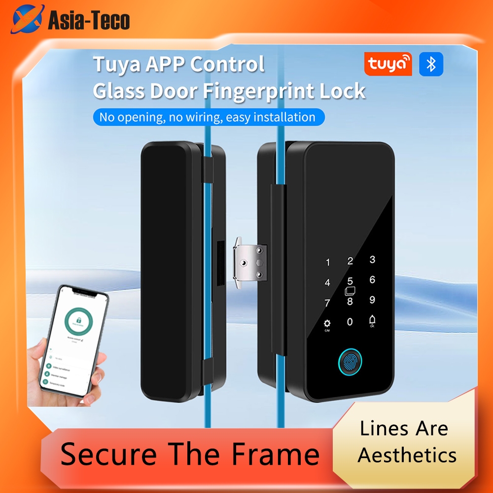 No need to drill glass door lock - no damage, 5 unlocking methods, easy to install