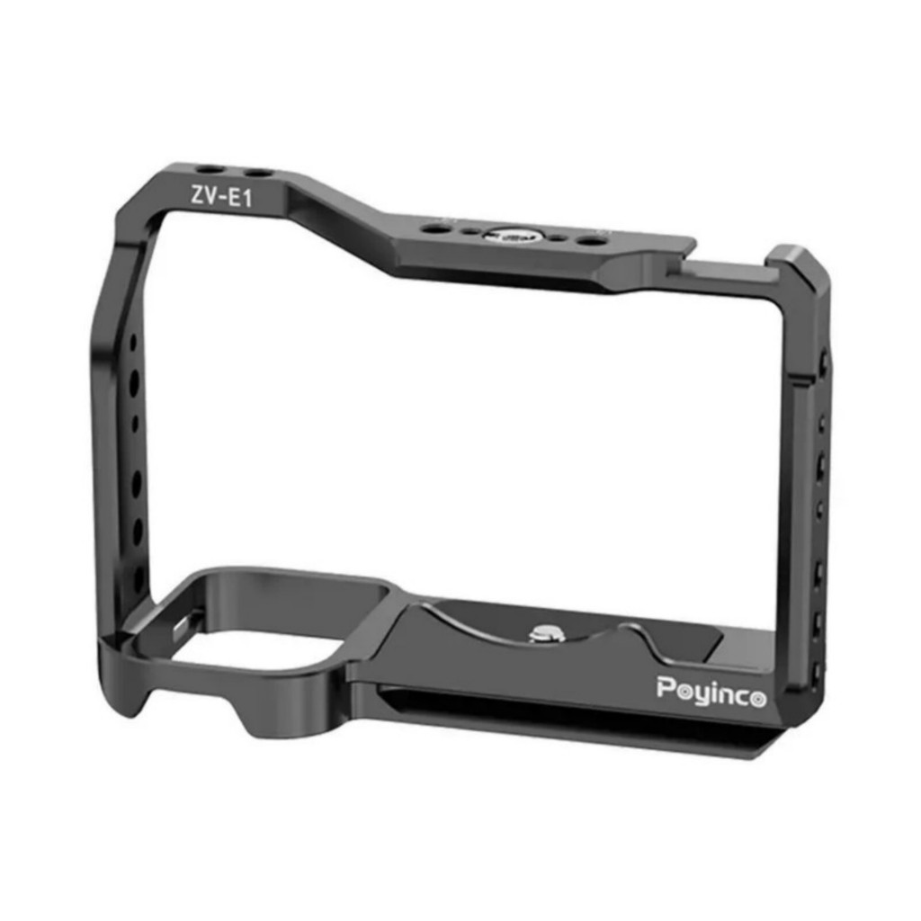 กรงกล้องอลูมิเนียมสําหรับ Sony ZV-E1 พร้อมที่ยึดรองเท้าเย็นหลาย 1/4 รูเกลียว Video Rig อุปกรณ์เสริม