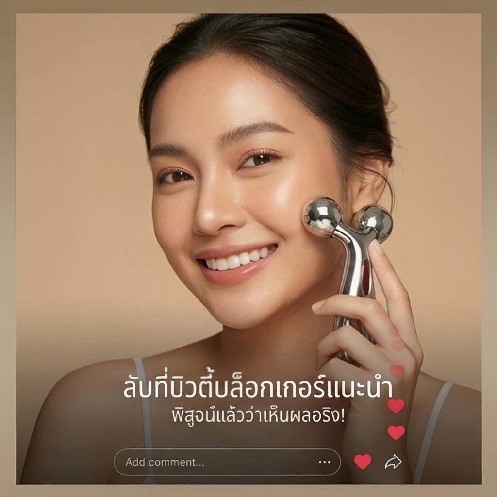 3D V Face Massager Face-lifting Improving Double Chin กระตุ้นคอลลาเจน 360°หมุนนวดลึกสามารถใช้ทุกวันไ