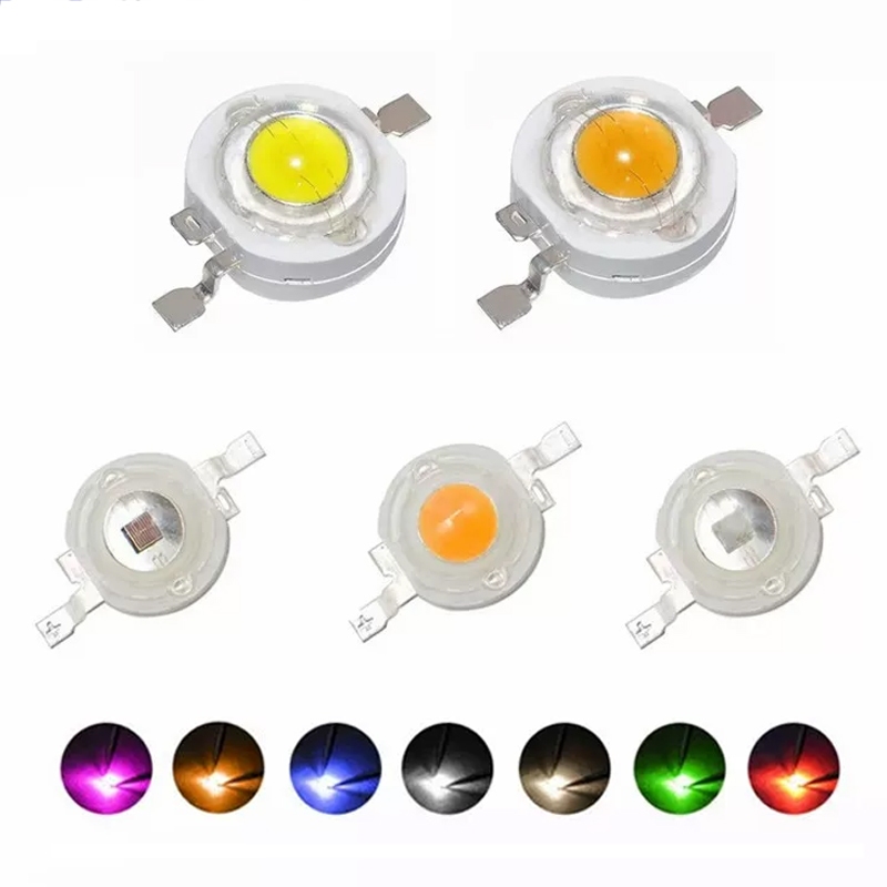 ลูกปัดโคมไฟ LED กําลังสูง 1W–3W แสงขาว/อบอุ่น/แดง/เขียว/น้ําเงิน/เหลือง/RGB สีเต็ม