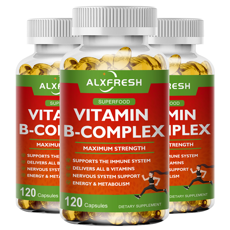 Alxfresh B-Complex Vitamins Capsule ส่งเสริมการการเผาผลาญพลังงาน ปรับปรุงสุขภาพระบบประสาท
