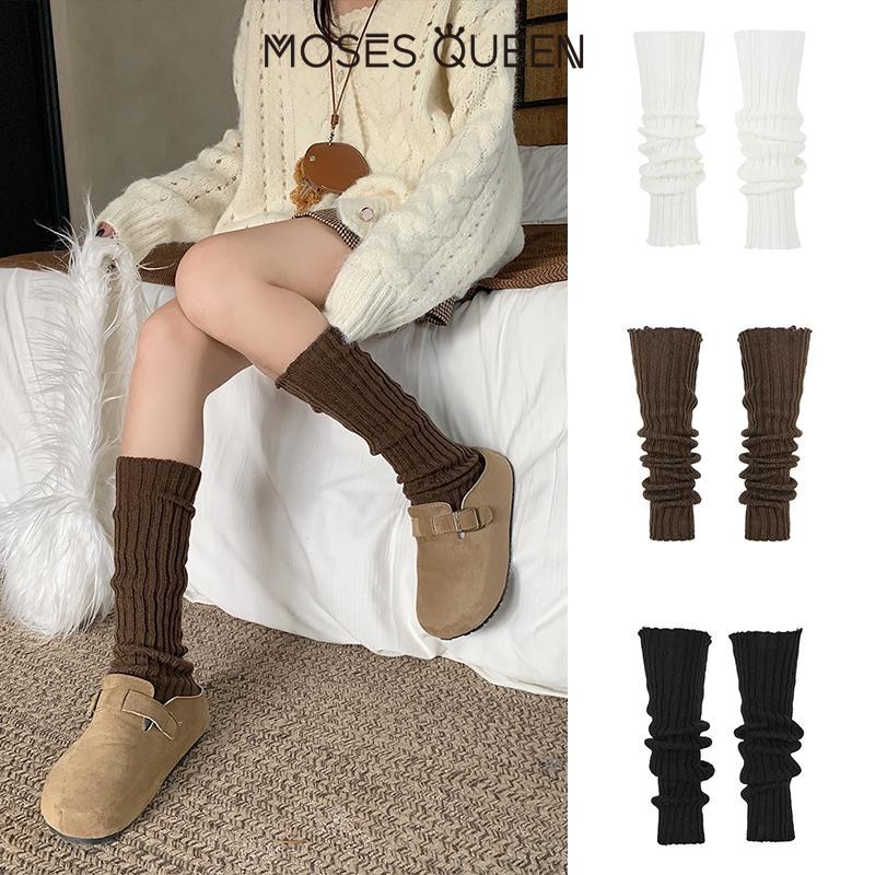 MOSESQUEEN ถุงเท้ายาว โมเสส ราชินี กํามะหยี่เพื่อให้อบอุ่น+โชว์ขายาวฤดูใบไม้ร่วงและฤดูหนาว การสื่อสาร/ช้อปปิ้ง อเนกประสงค์ สไตล์อังกฤษย้อนยุ #63247
