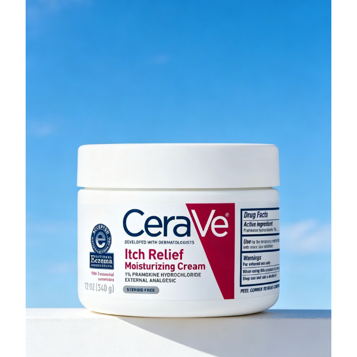 CeraVe Itch Relief Moisturizing Cream 340g สูตรปราศจากสารสเตอรอยด์