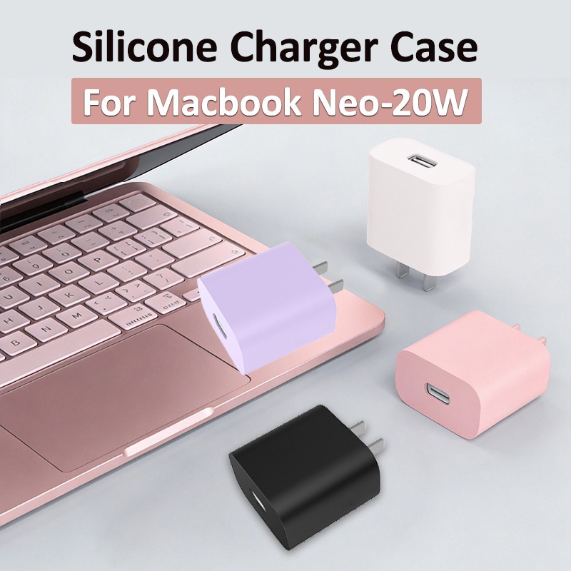 เคสซิลิโคนสําหรับ Macbook Neo 2026 20W ปกอ่อนกันรอยขีดข่วน พร้อมฝาครอบป้องกันสายเคเบิลข้อมูล