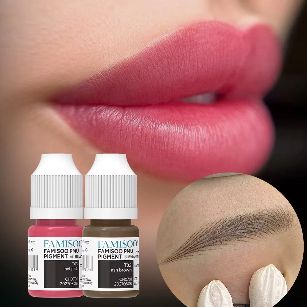 FAMISOO พิจเมนต์สำหรับรองพื้นถาวร 5ML สำหรับ ริมฝีปาก คิ้ว อายไลเนอร์ และการสักลายเส้น