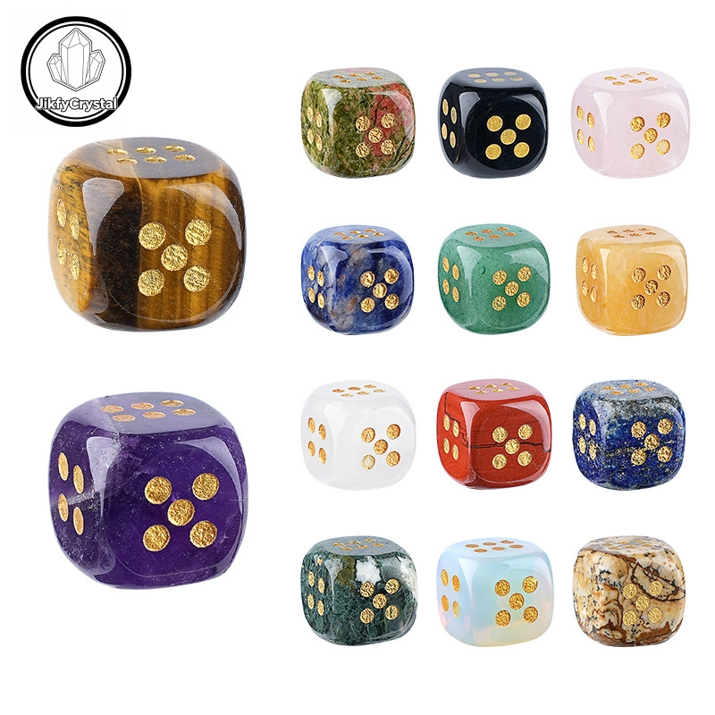 ลูกเต๋าคริสตัล 15mm✨พกพาคลายกังวล – ของเล่นตั้งโต๊ะ | เล่นเกมส์+หินนวดมือ | ตกแต่งโต๊ะก็ดี