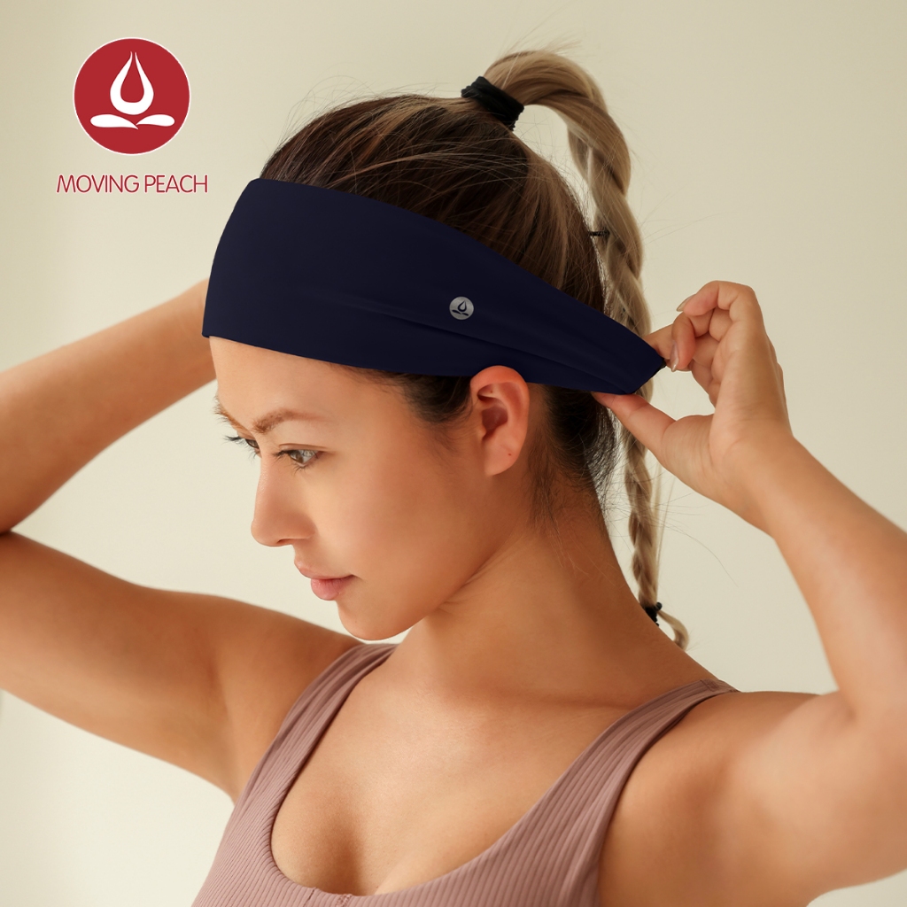 MOVING PEACH Headband สำหรับผู้หญิง ยืดหยุ่นสูง และซึมซับเหงื่อได้ดี ใช้ในการออกกำลังกายและสวมใส่วัน.daily