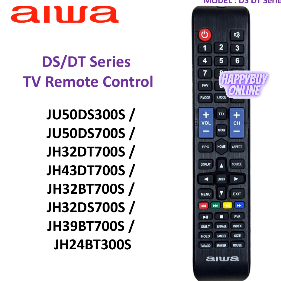 ใช้งานร่วมกับ AIWA LED TV รีโมทคอนโทรล JU50DS300S JH32DT700S JH32DS700S AIWA DS DT เปลี่ยนรีโมท (aiw