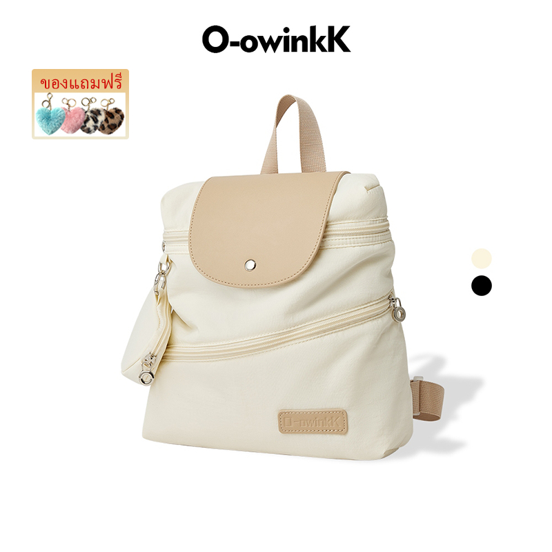O-owinkK Pakka Bag กระเป๋าเป้ผู้หญิง มีซิปปิด ผ้าบุภายในนุ่ม ใส่ไอแพดได้ สไตล์มินิมอล ใช้งานประจำวัน