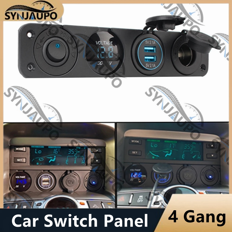 24V 12V รถแผงสวิตช์ Light Toggle Power Adapter เครื่องชาร์จ USB 3.0 ซ็อกเก็ต Cartronics โวลต์ทดสอบรถบรรทุก Caravan เรืออุปกรณ์เสริม