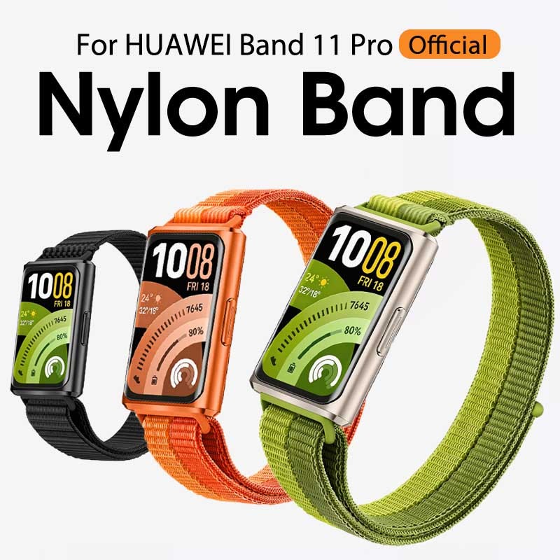 สไตล์อย่างเป็นทางการ Velcro สายไนลอนสําหรับ Huawei Band 11 Pro Watchband Breathable น้ําหนักเบากีฬาไนลอนสําหรับ Huawei Band 11 เปลี่ยนอุปกรณ์เสริม