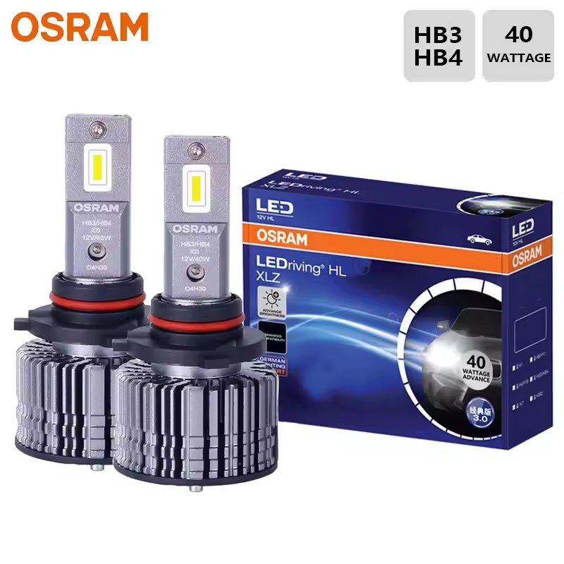 2pcs OSRAM OSRAM LED XLZ HB3 (9005) HB4 (9006) CLASSIC 3.0 12V 40W LED รถอัพเกรดหลอดไฟ 6000K Cool Wh