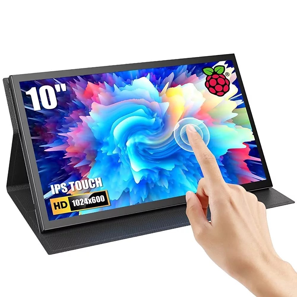 ZSCMALL 10 นิ้วหน้าจอ Raspi 1024x600 IPS Capacitive Touchscreen Raspberry Pi Display Mini HDMI Portable Monitor สําหรับแล็ปท็อป PC Raspi 4B 3B 3A Banana Pi win 8 10 11 i